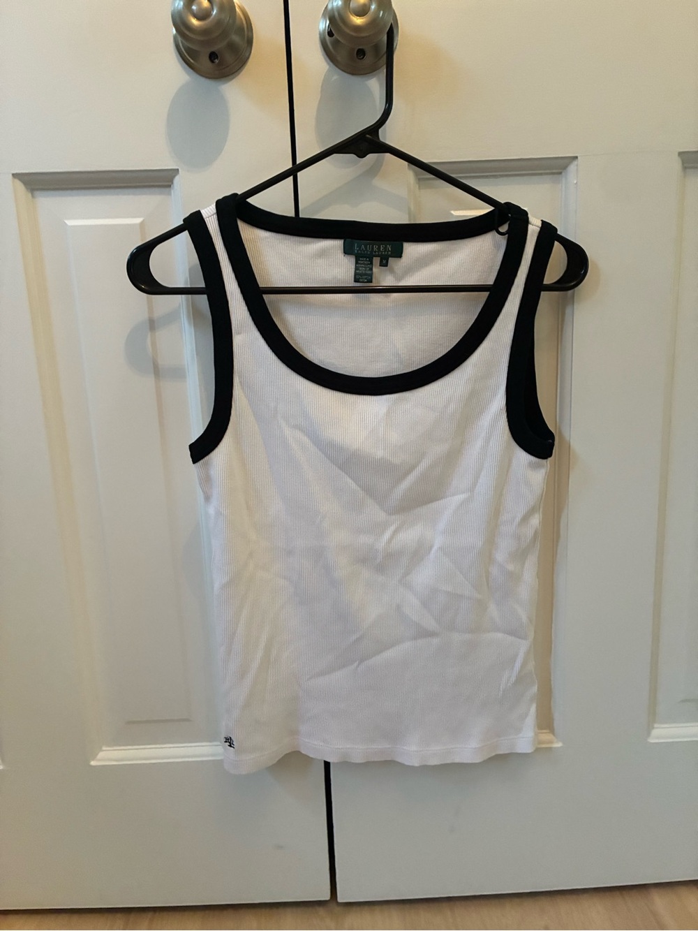 Lauren Ralph Lauren White Tank with Black Trim